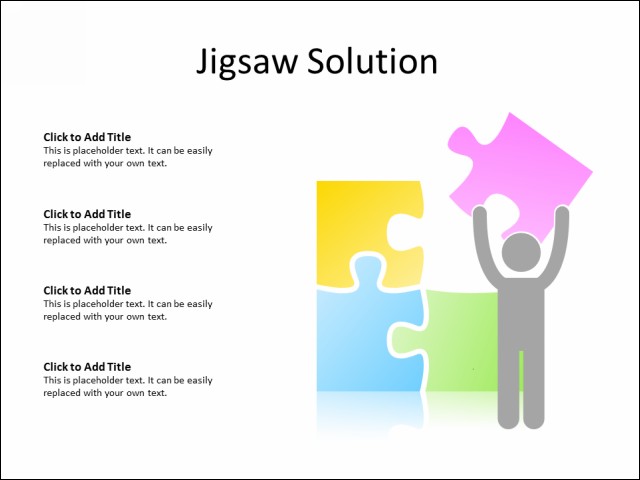 PowerPoint Slide - Jigsaw Diagram - 4 Pieces - Multicolor