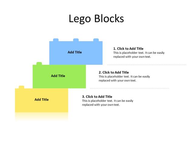 PowerPoint Slide - Lego Blocks - 3 Legos - Multicolor