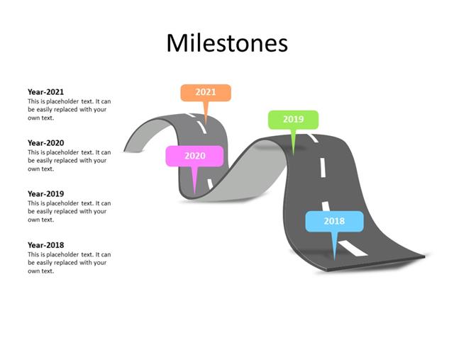 PowerPoint Slide - Timeline Diagram - 4 steps - Multicolor