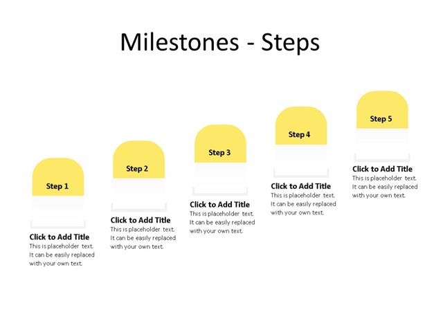 PowerPoint Slide - Timeline Diagram - 5 Steps - Multicolor