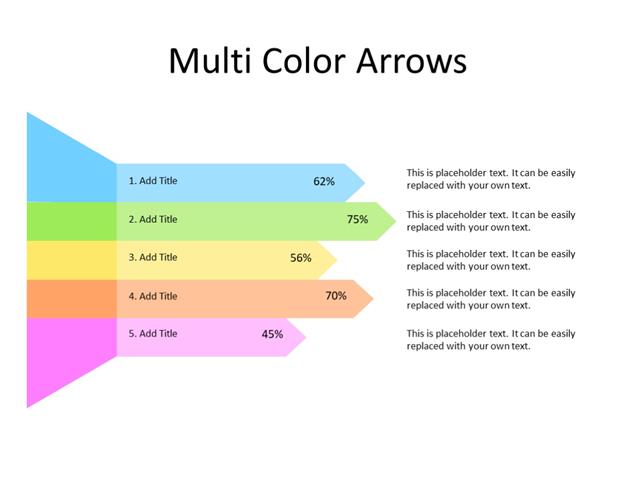 PowerPoint Slide - Arrow Diagram - 5 arrows - Multicolor