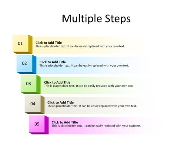 PowerPoint Slide - Steps Diagram - 5 steps - Multicolor