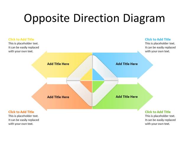 PowerPoint Slide - Arrow Diagram - 4 arrows - Multicolor