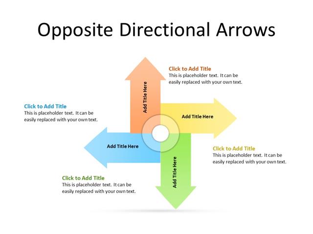 PowerPoint Slide - Arrow Diagram - 4 arrows - Multicolor