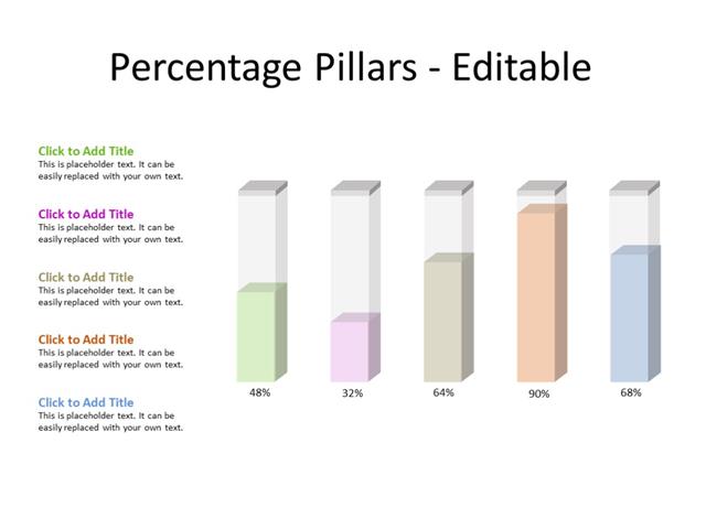 PowerPoint Slide - Bar diagram - 5 bars - Multicolor