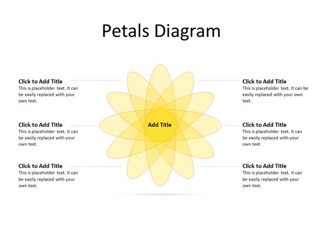 PowerPoint Slide - Petals diagram - 6 petals - Multicolor