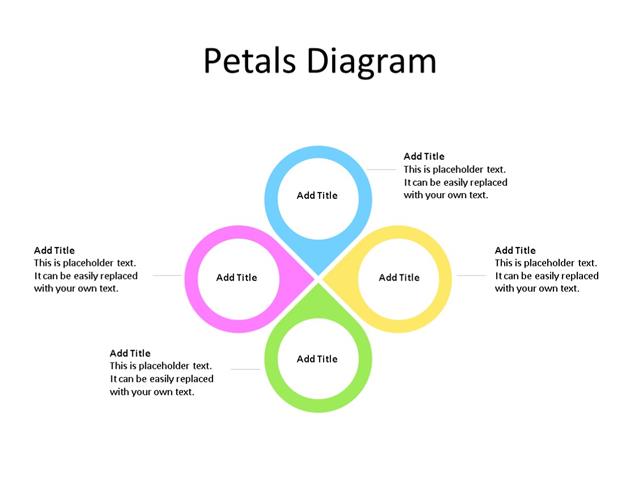PowerPoint Slide - Petals Diagram - 4 Petals - Multicolor