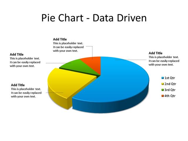 PowerPoint Slide - Pie Chart - 4 Pieces - Multicolor
