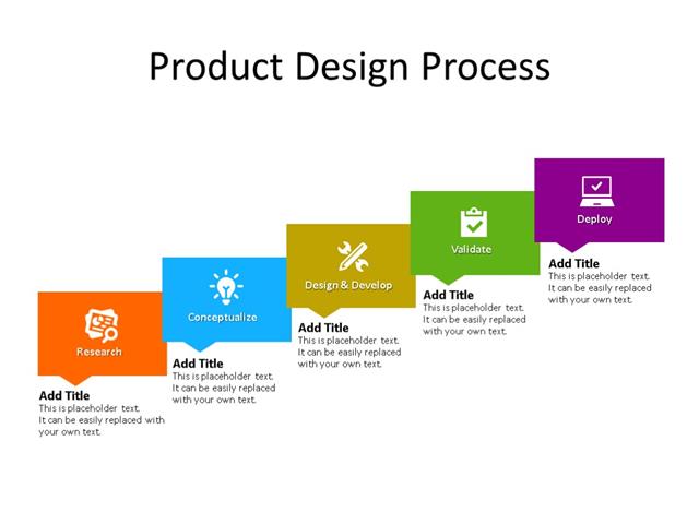 PowerPoint Slide - Business Process Diagram - 5 Steps - Multicolor