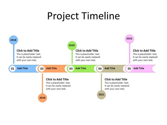 PowerPoint Slide - Timeline Diagram - 5 year - Multicolor