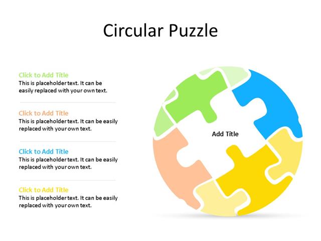 PowerPoint Slide - Puzzle Diagram - 4 Pieces - Multicolor