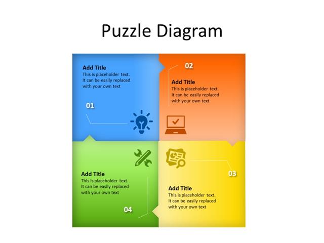 PowerPoint Slide - Puzzle diagram - 4 steps - Multicolor