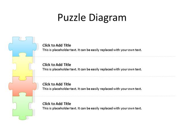 PowerPoint Slide - Puzzle Diagram - 4 Stages - Multicolor