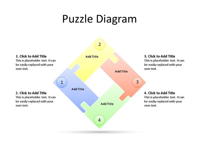 PowerPoint Slide - Puzzle Diagram - 4 Pieces - Multicolor