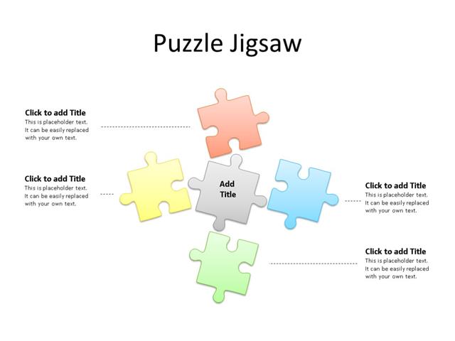 PowerPoint Slide - Puzzle Diagram - 4 Pieces - Multicolor