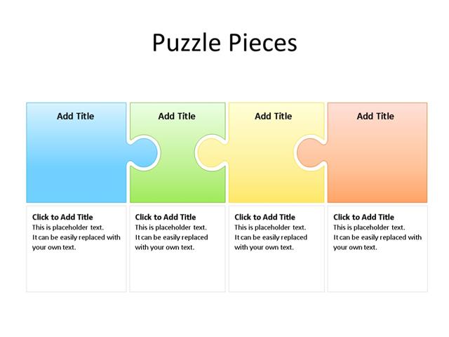 PowerPoint Slide - Puzzle Diagram - 4 Pieces - Multicolor