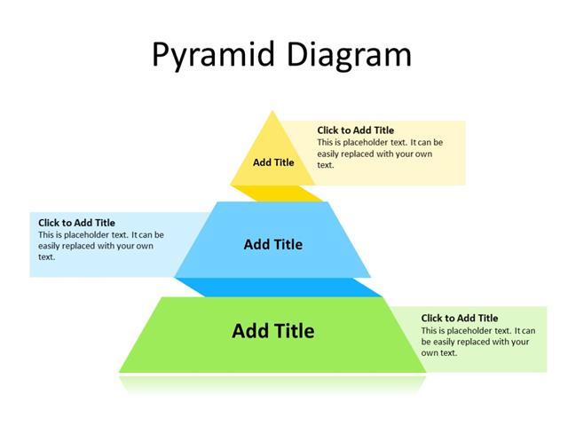 PowerPoint Slide - Pyramid Diagram - 3 stages - Multicolor