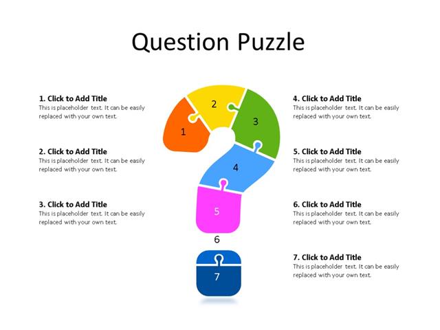 PowerPoint Slide - Puzzle Diagram - 7 Pieces - Multicolor