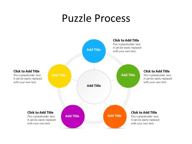 PowerPoint Slide - Radial Diagram - 5 Items - Multicolor
