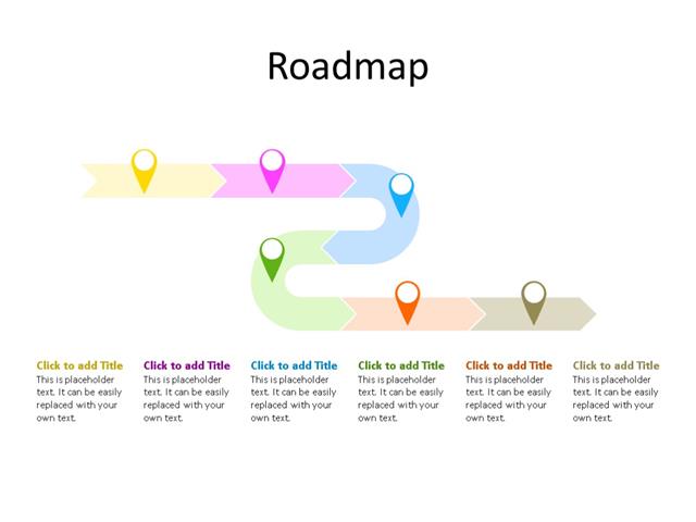 PowerPoint Slide - Timeline Diagram - 6 Stages - Multicolor