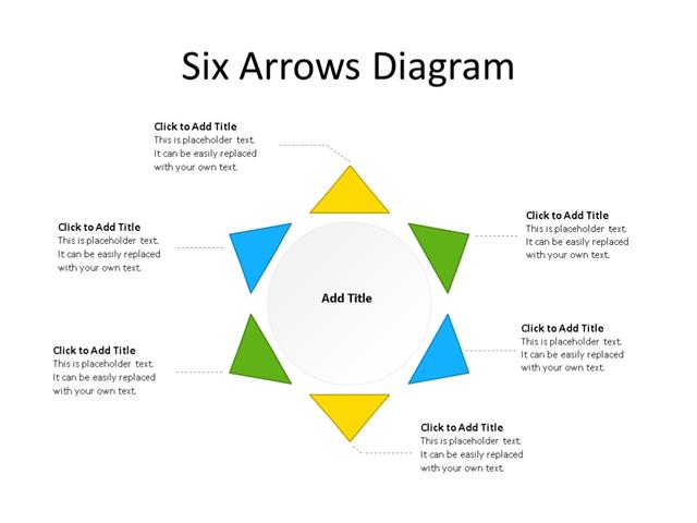 PowerPoint Slide - Radial Diagram - 6 Pieces - Multicolor