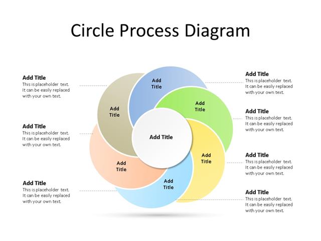PowerPoint Slide - Radial Diagram - 6 Steps - Multicolor