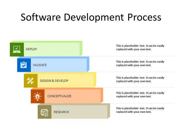 PowerPoint Slide - Stairs Diagram - 5 Steps - Multicolor