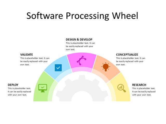 PowerPoint Slide - Steps Diagram - 5 steps - Multicolor