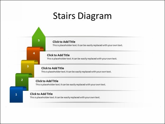 PowerPoint Slide - Steps Diagram - 5 Steps - Multicolor