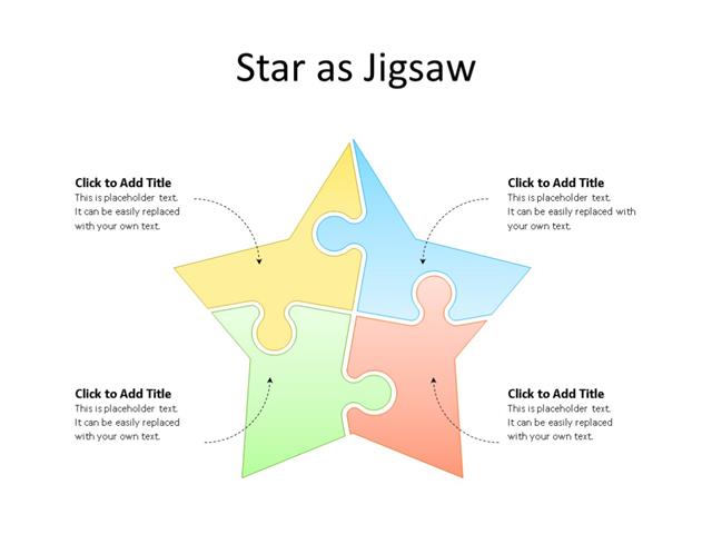 PowerPoint Slide - Puzzle Diagram - 4 Pieces - Multicolor