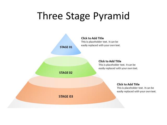 PowerPoint Slide - Stage Diagram - 3 stages - Multicolor