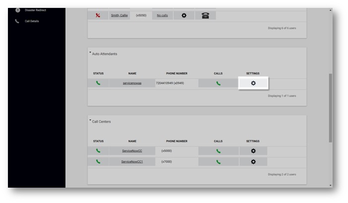 Admin Portal Holiday schedule dashboard with the settings button highlighted - Image opens in full resolution in a new tab