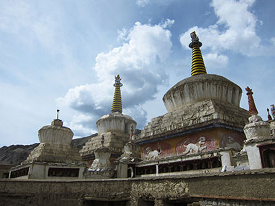 Stupas, Lamayuru Monastery, Ladakh, India