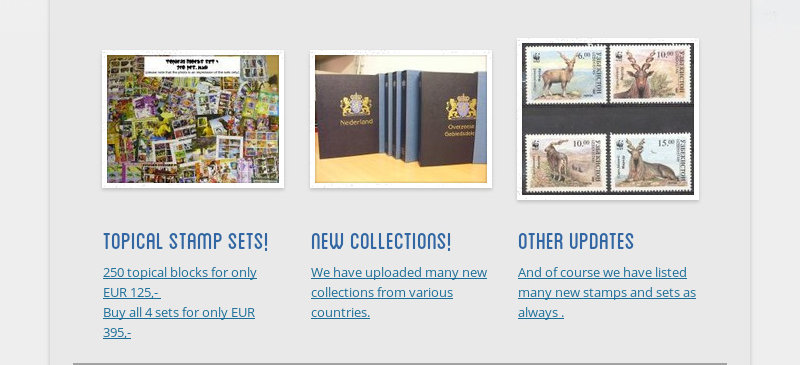 topical stamp sets!  250 topical blocks for only EUR 125,-  Buy all 4 sets for only EUR 395,-  new...