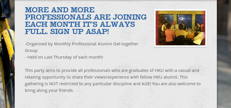 More and more professionals are joining each month It's ALWAYS FULL. SIGN UP ASAP!
-Organised by...