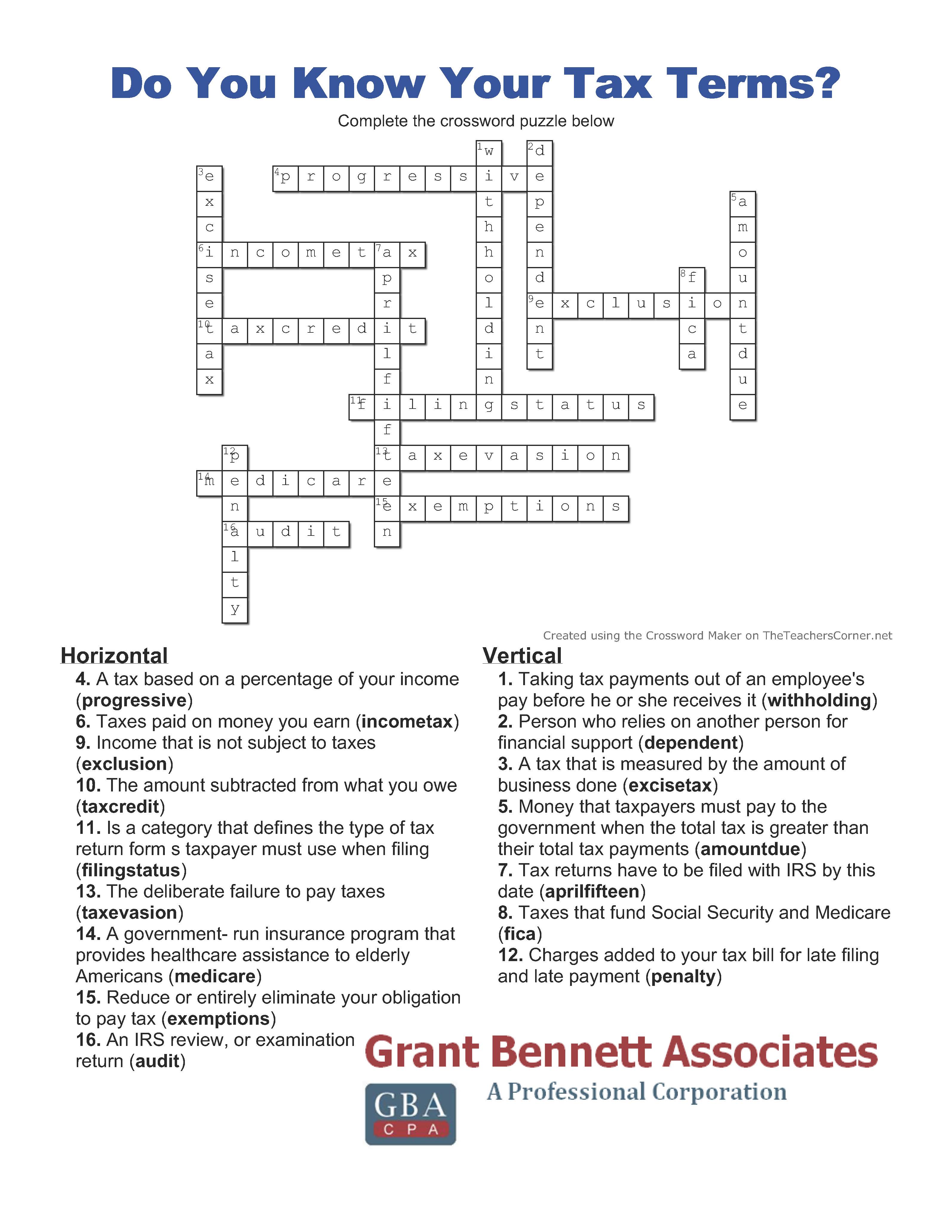 Grant Bennett Associates Can You Finish This Crossword Puzzle All 