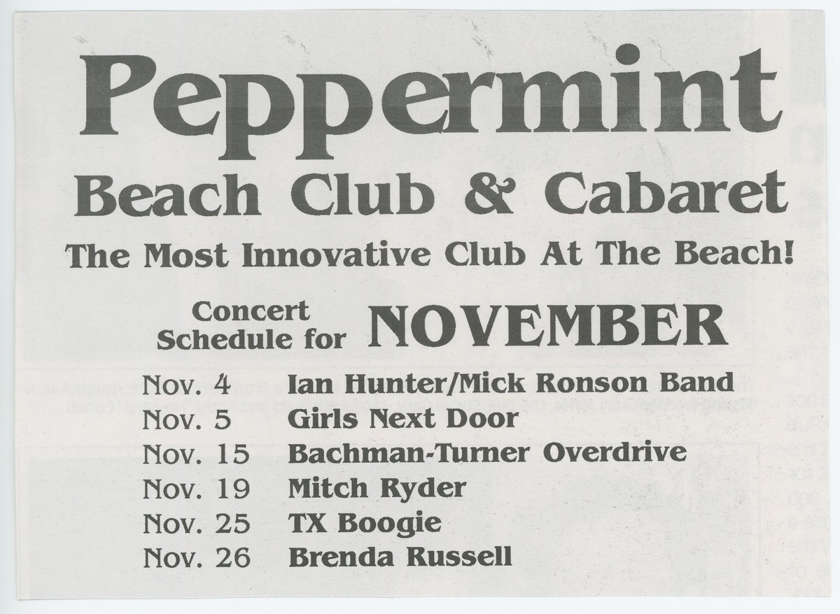 Concert History of Peppermint Beach Club Virginia Beach, Virginia