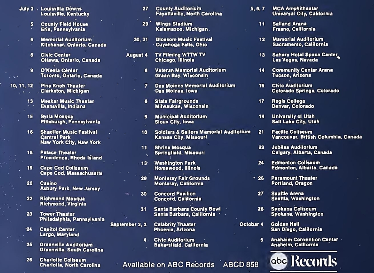 Three Dog Night's Concert & Tour History Concert Archives