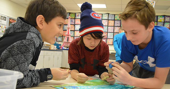 Evan Moreno, Maison Nawrocki and Preston Berta make clay characters for their video about smoking