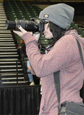 Abby Downing lines up the perfect action shot