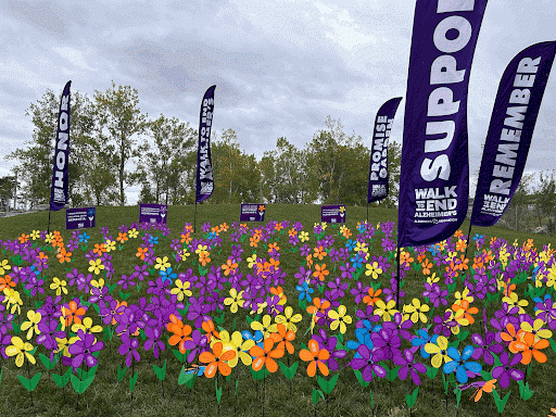 Walkers planted flowers in a promise garden to honor, support and remember those who have battled Alzheimer’s and dementia.