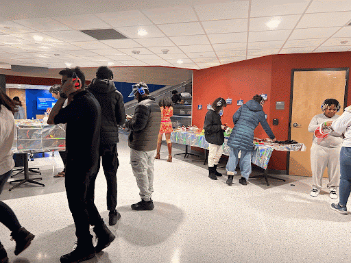 Students enjoyed a night of music, arcade games and giveaways at The Landing.