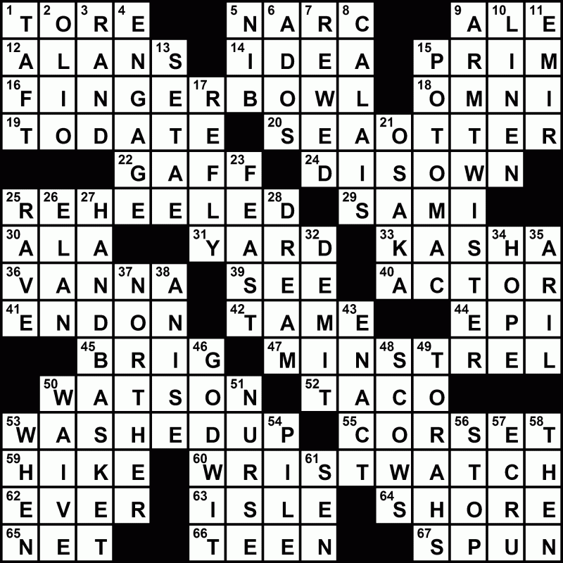 12/15/2009 - Crossword Solution