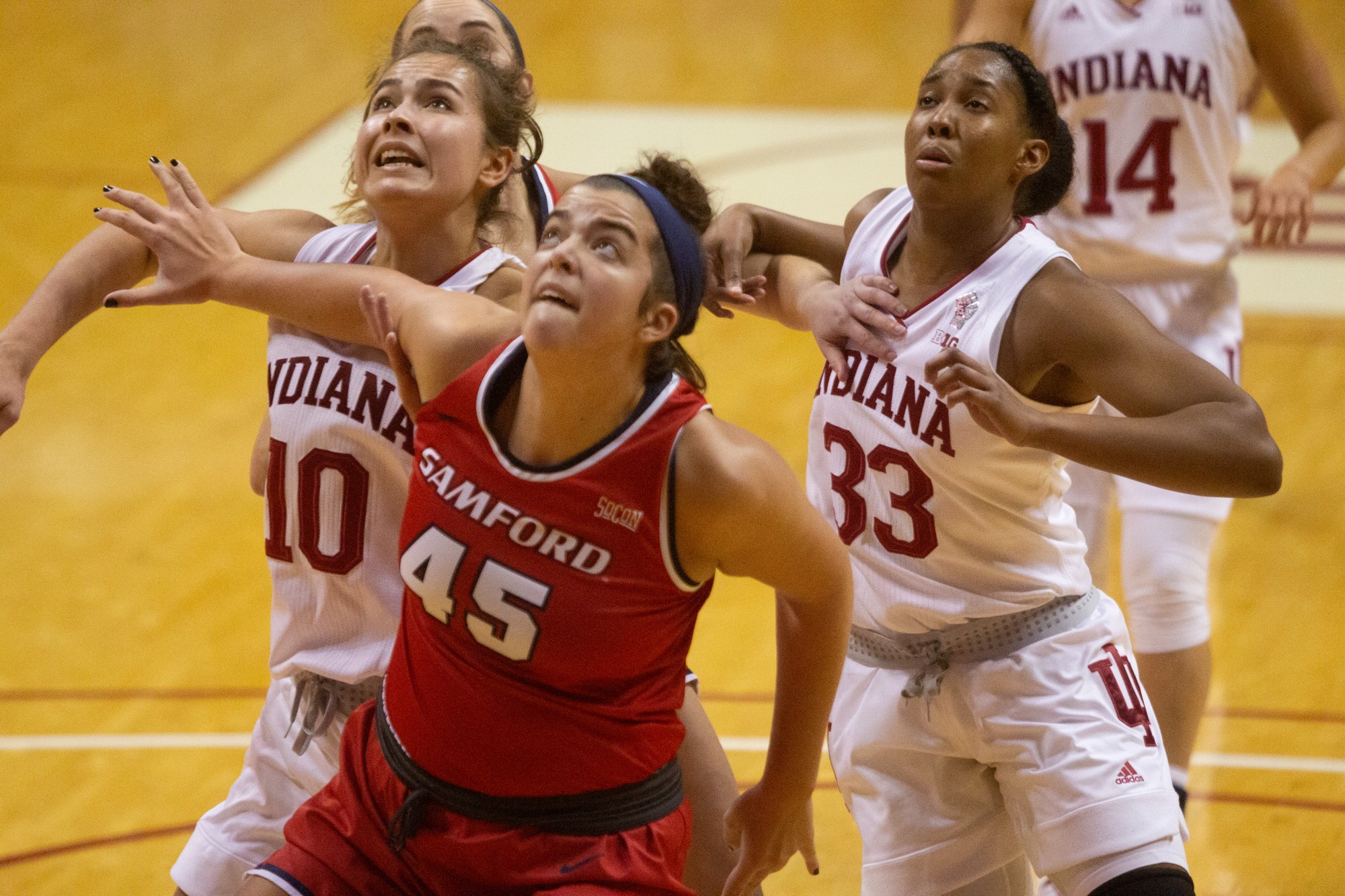 Tables and chairs sit Aug. 22 on the patio outside of the Indiana Memorial Union.