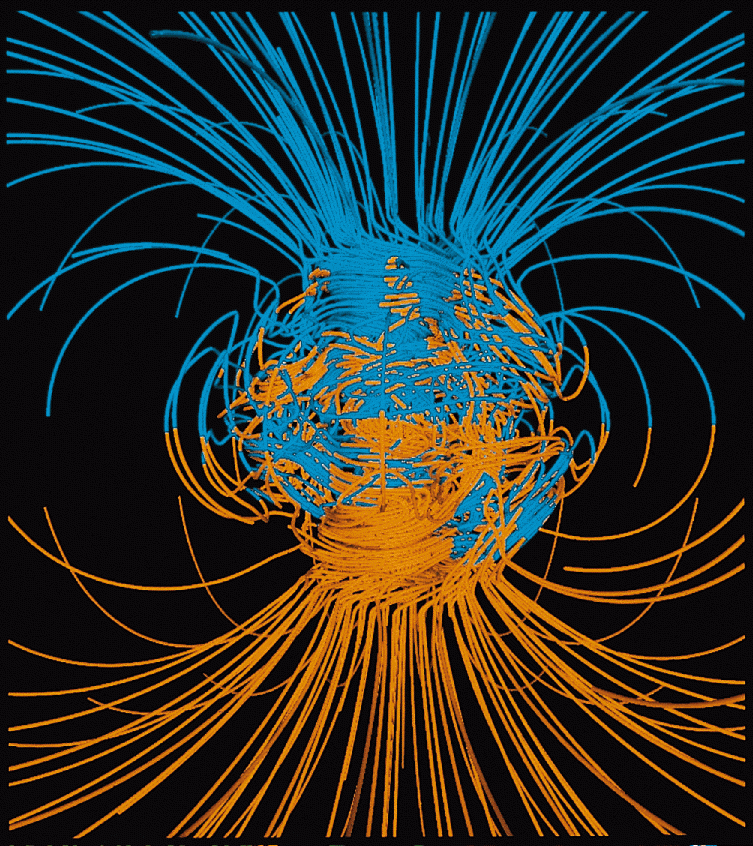 COURTESY OF WWW.PSC.EDU
Electron spins within the Earth were studied to investigate a new force.