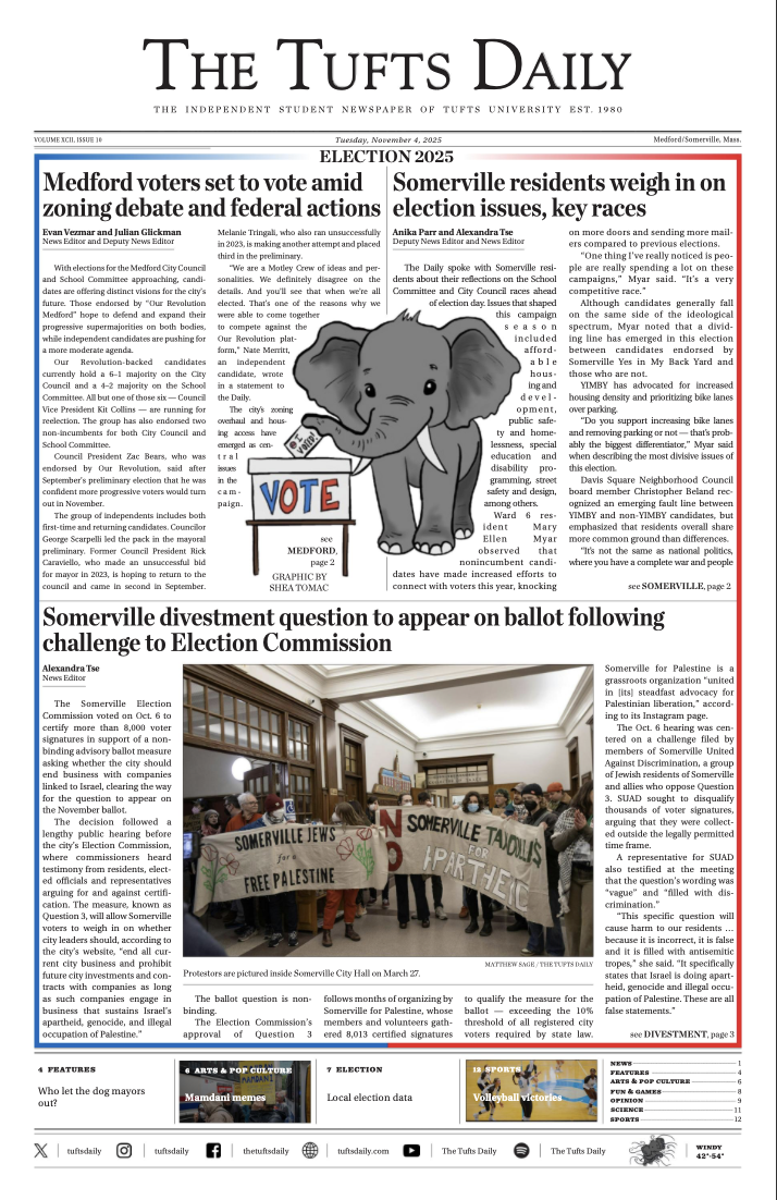 Tufts Daily front page