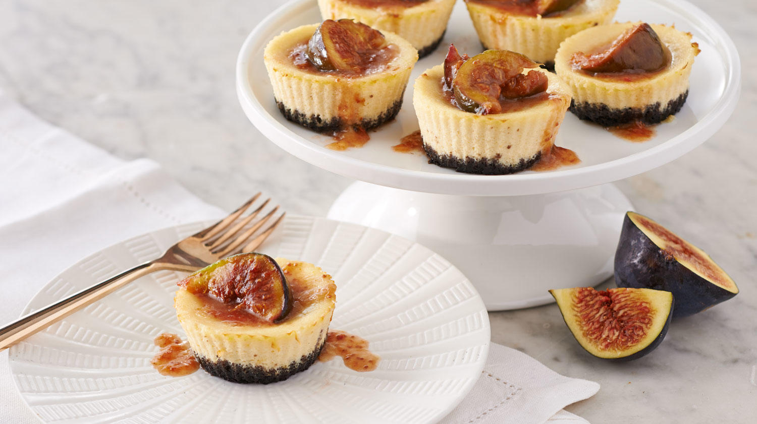 Sobeys Goat Cheese & Ricotta Mini Cheesecakes with Honey Figs