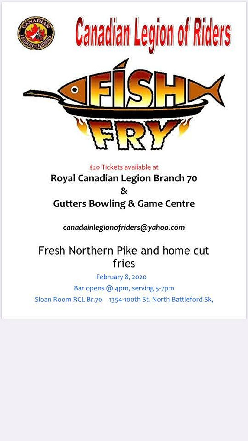 Canadian Legion of Riders Fish Fry battlefordsNOW