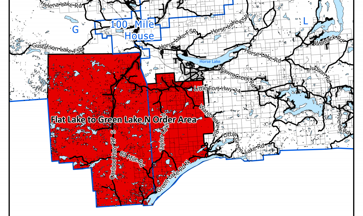 More than 1,500 properties evacuated in South Cariboo near Flat Lake