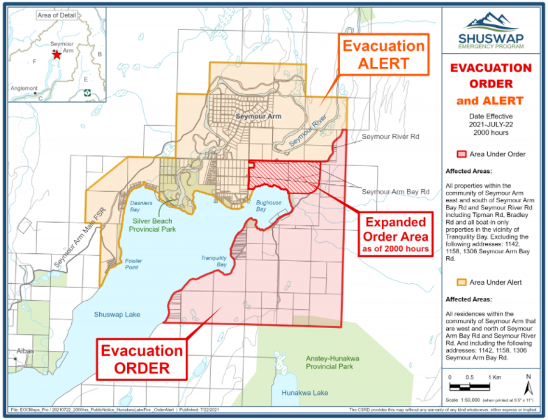 Seymour Arm evacuation expanded CFJC Today Kamloops